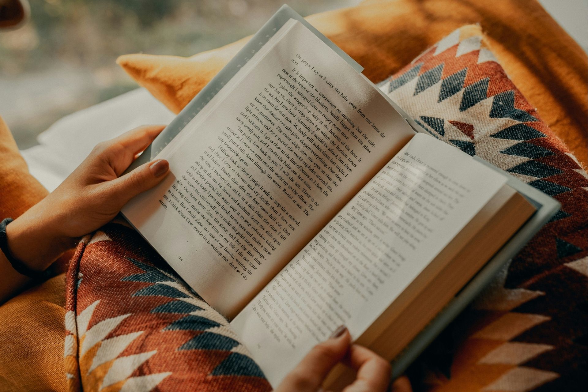Person reading a book